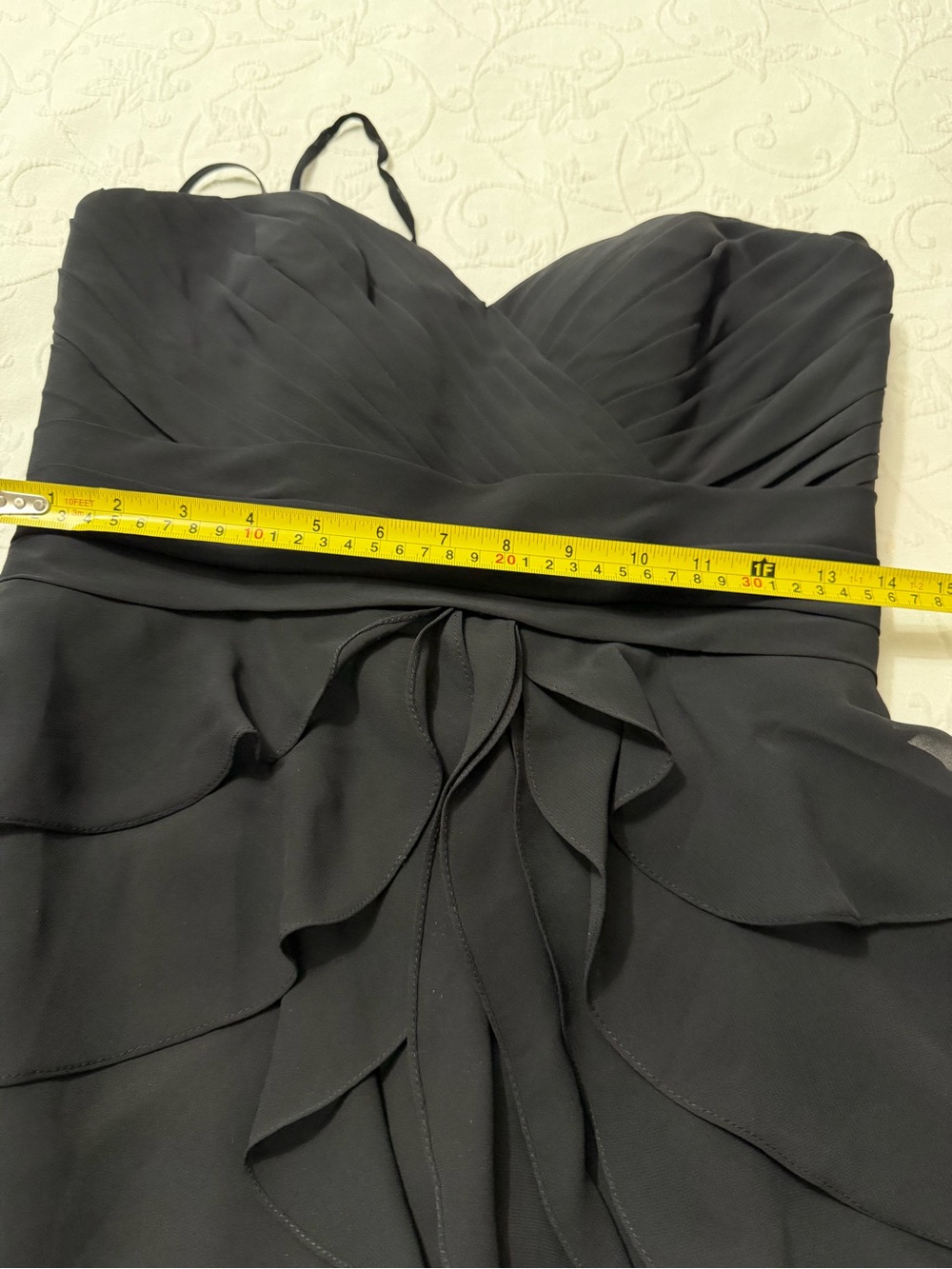 Allure Bridals Black Strapless Sweetheart Ruffle Cocktail Dress - Picture 8 of 11